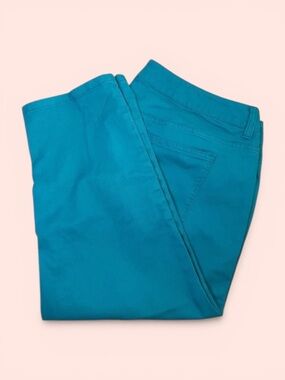 Talbots Women's 18WP Turquoise Blue Signature Slim Crop Jeans